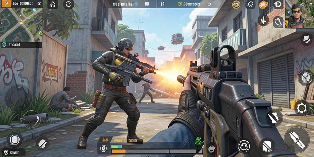 Screenshot dari gameplay intens di 666I.