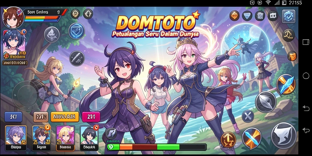 Gameplay seru DOMTOTO menampilkan karakter Anime yang beraksi.