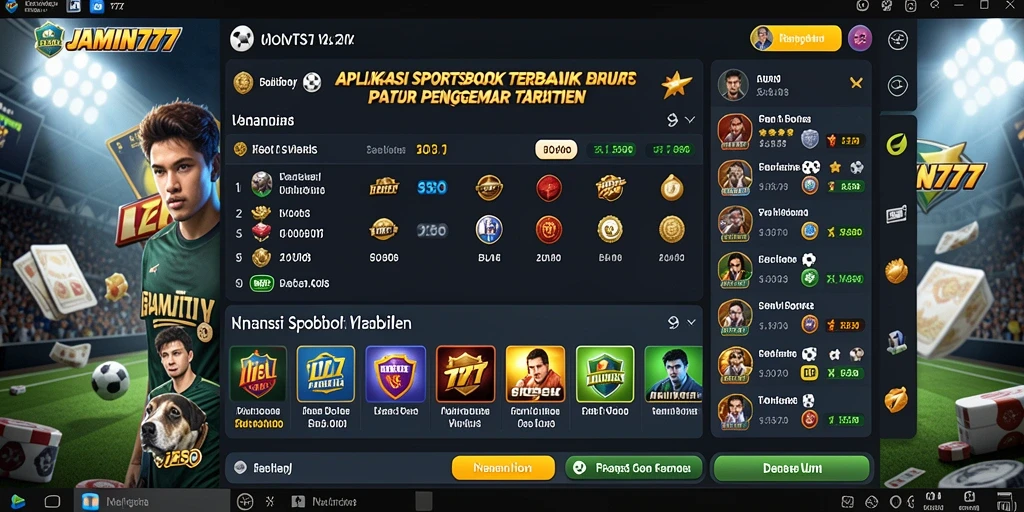 Screenshot utama JAMIN777 menampilkan tindakan taruhan olahraga yang mendebarkan.