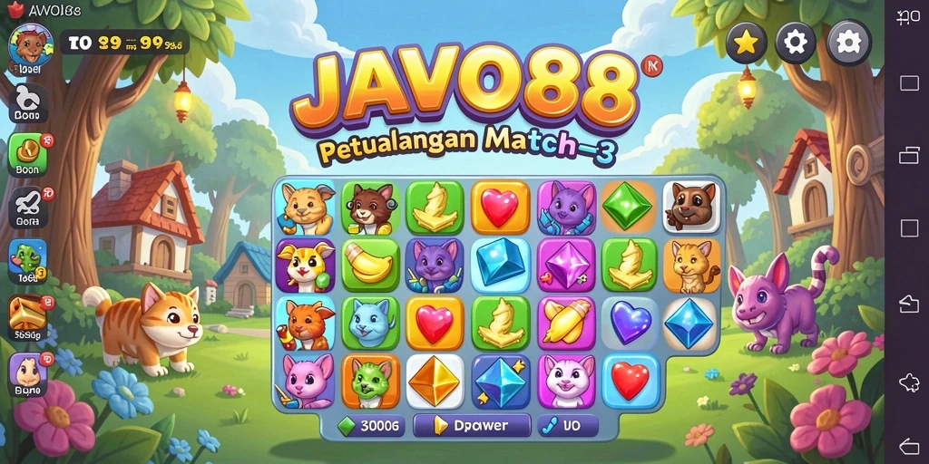 Screenshot gameplay JAVO88 yang penuh warna dan seru.