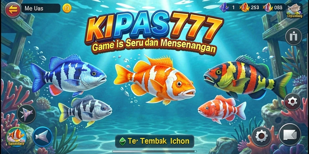 Gameplay KIPAS777 dengan ikan berwarna-warni yang menakjubkan.
