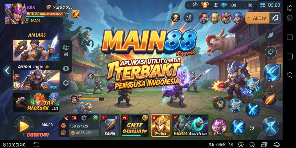 Tampilan utama aplikasi MAIN88 dengan fitur Utility yang lengkap.