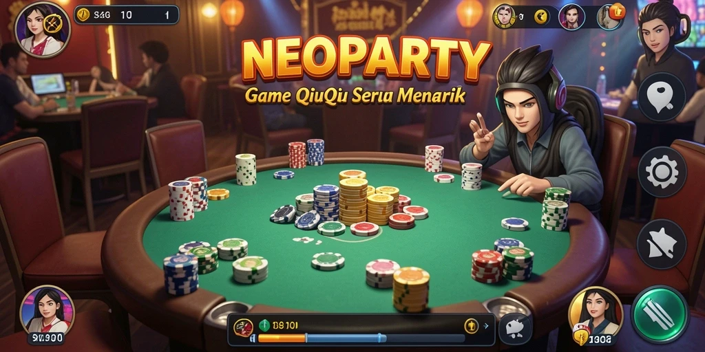 Tampilan gameplay seru NEOPARTY dalam aksi QiuQiu.