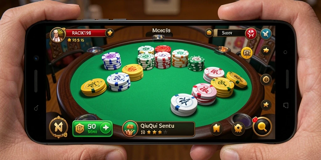 Tampilan gameplay menarik dari RACIK198 dengan suasana kompetisi QiuQiu.