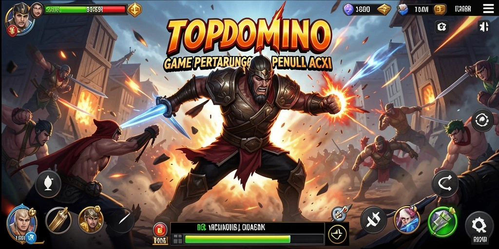 Tangkapan layar gameplay seru dalam pertarungan TOPDOMINO.