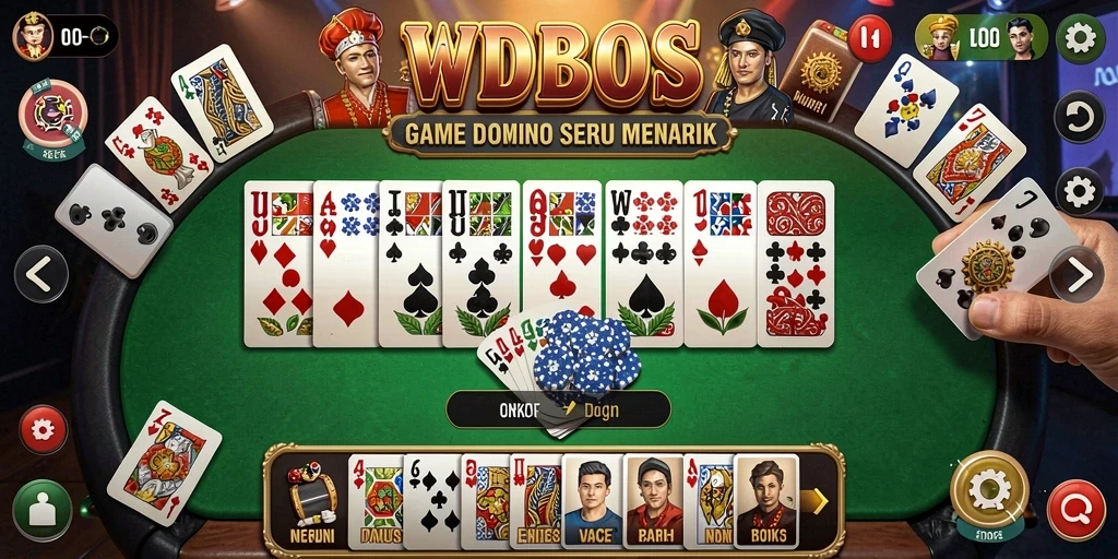 Tampilan gameplay seru dari WDBOS saat bermain Domino.